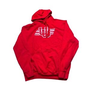 Red University of Utah Hoodie Pullover Logo Graphic see measurements for size
